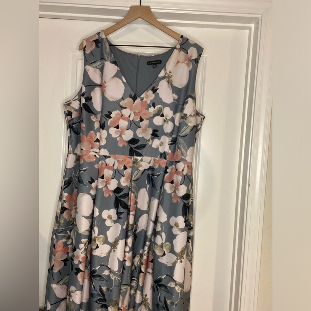 Lane Bryant Sundress, 24X , Blue w Pink and blue flowers, Heavy Material.
